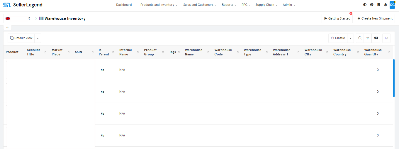 Inventory Solution Screen Examples The Warehouses Inventory Screen – SellerLegend
